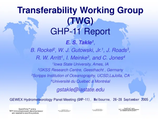 Transferability Working Group (TWG) GHP-11 Report