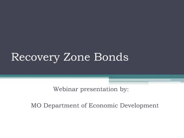 Recovery Zone Bonds