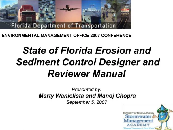 State of Florida Erosion and Sediment Control Designer and Reviewer Manual