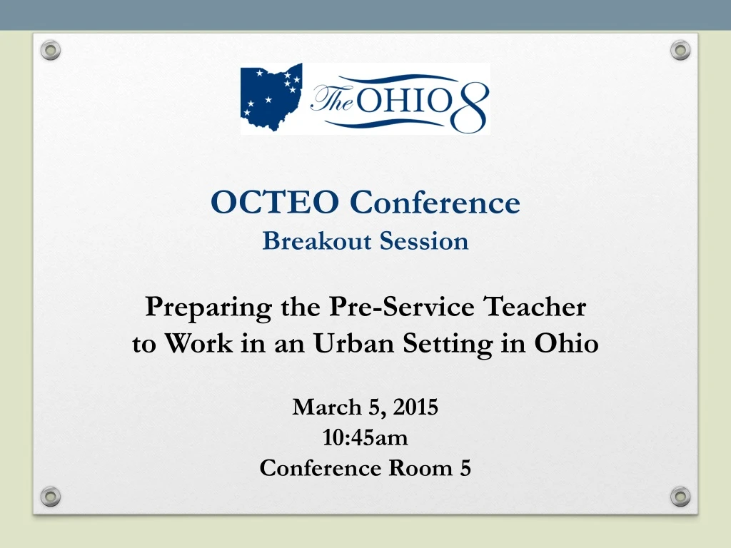 octeo conference breakout session preparing