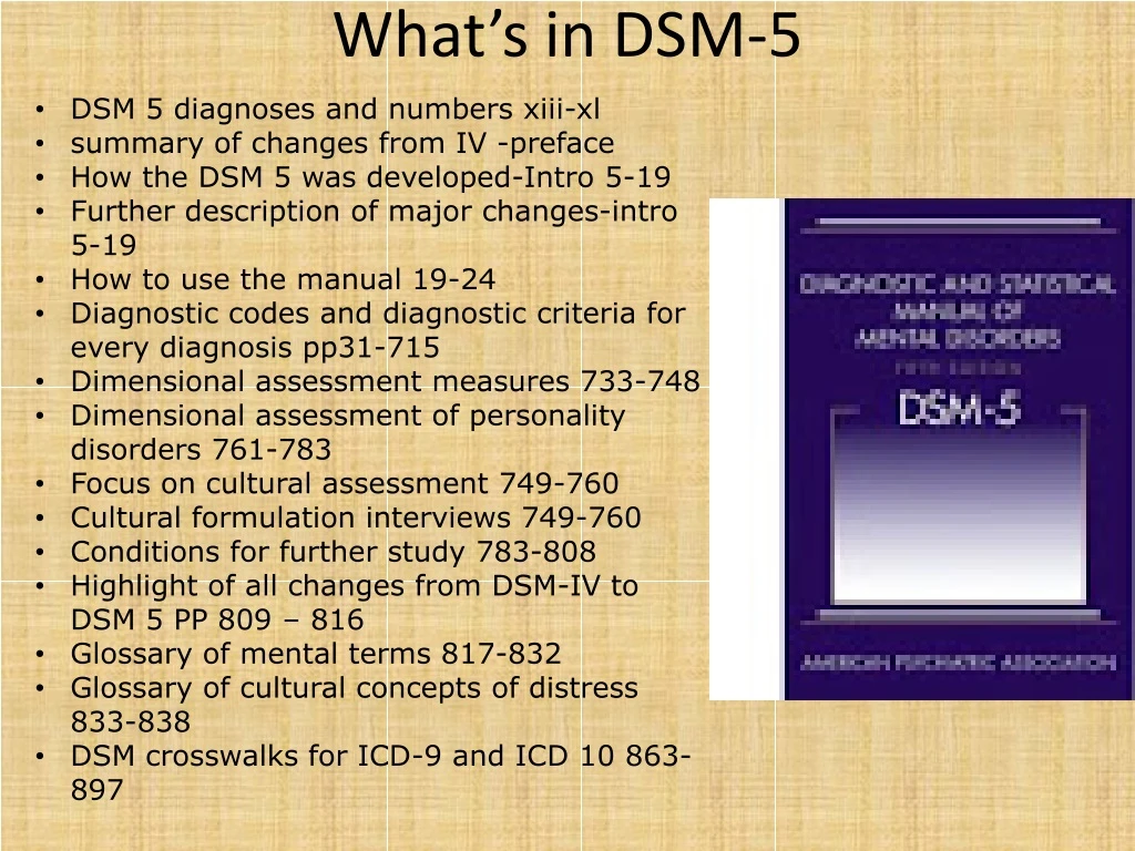 what s in dsm 5