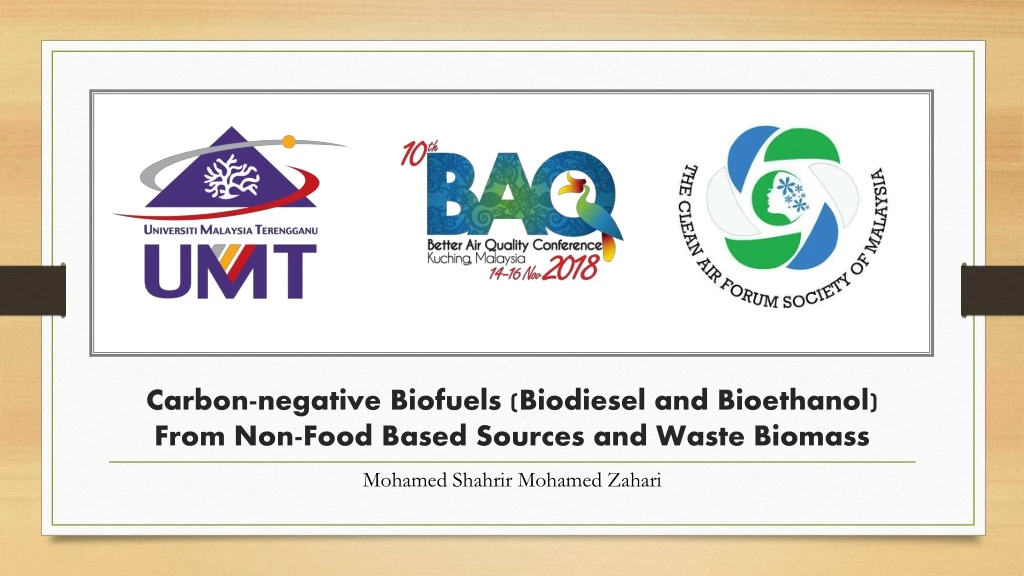 carbon negative biofuels biodiesel and bioethanol from non food based sources and waste biomass