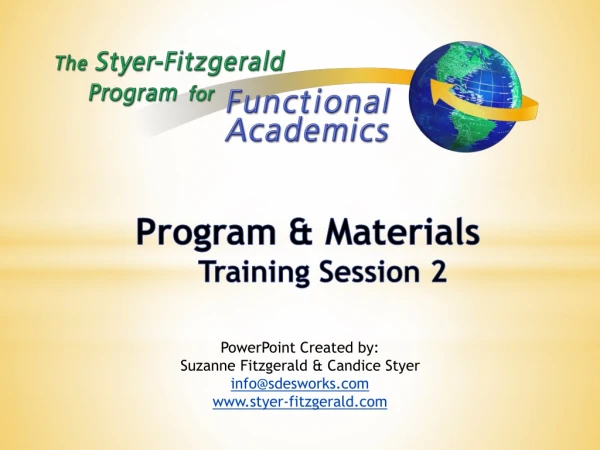 Program &amp; Materials Training Session 2