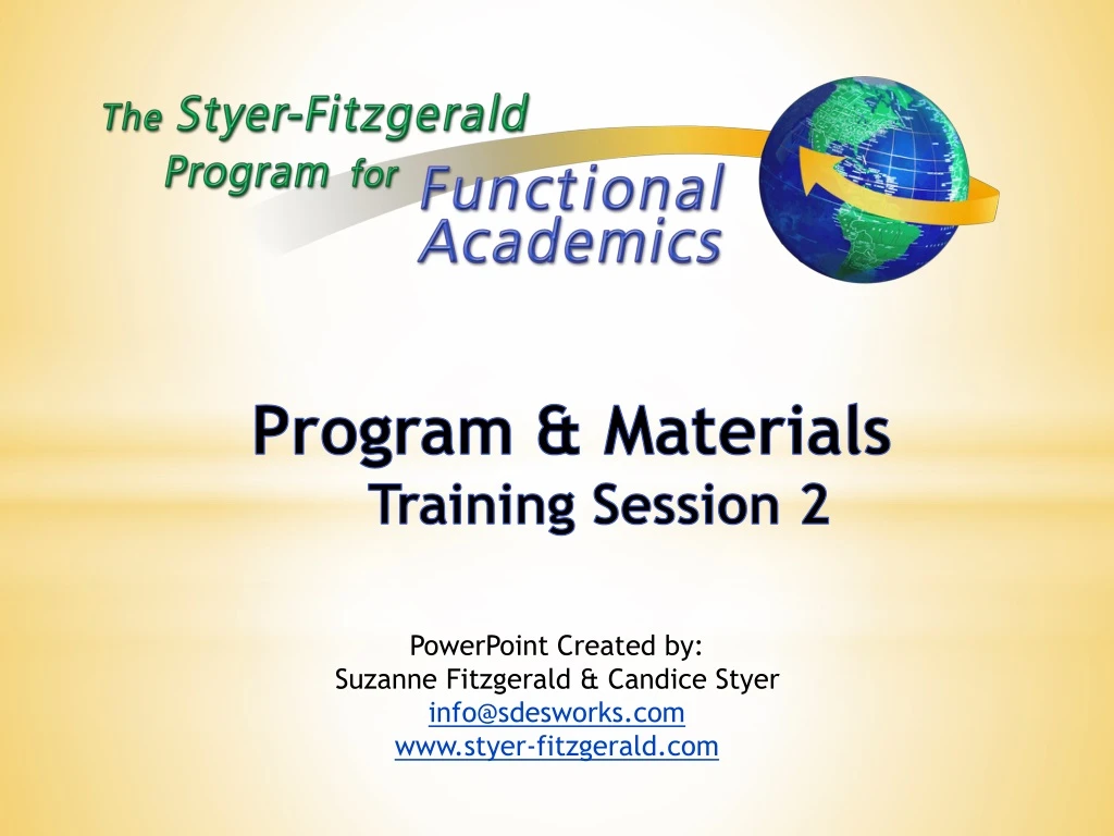 program materials training session 2