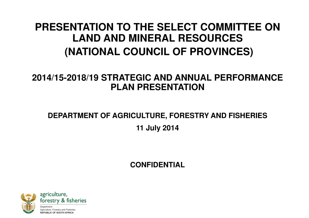 presentation to the select committee on land
