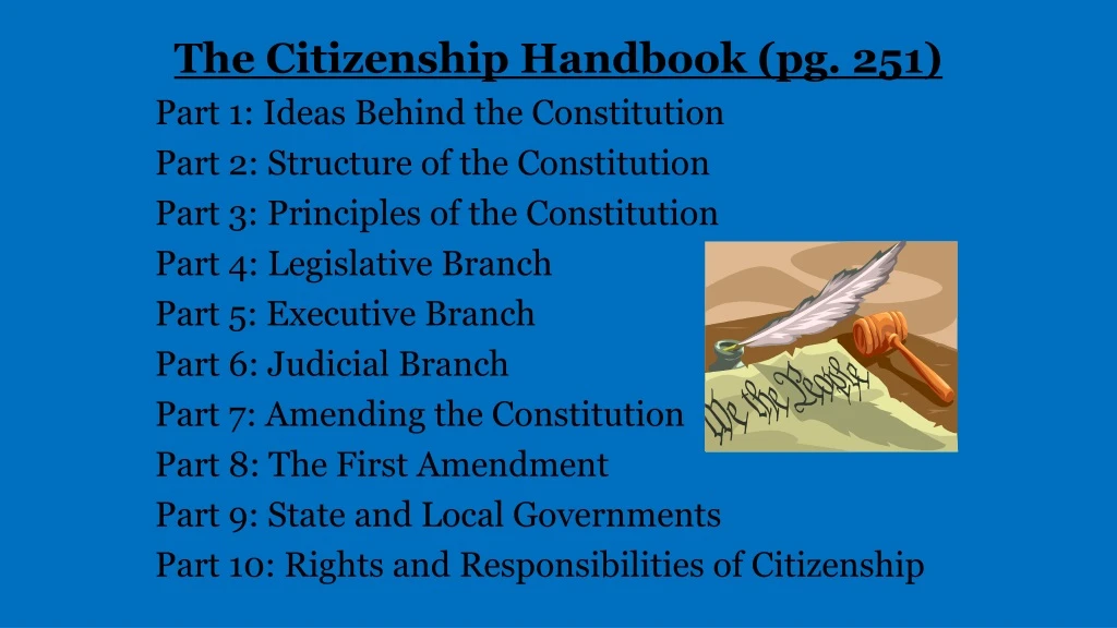 the citizenship handbook pg 251 part 1 ideas