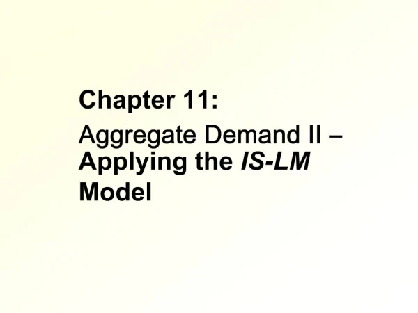 Applying the IS-LM Model