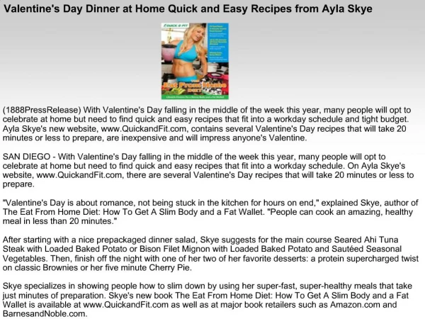 Valentine's Day Dinner at Home Quick and Easy Recipes from A