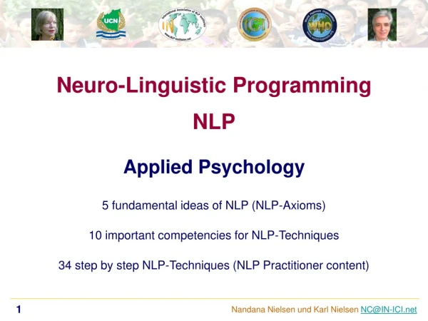 Neuro-Linguistic Programming NLP Applied Psychology 5 fundamental ideas of NLP (NLP-Axioms )