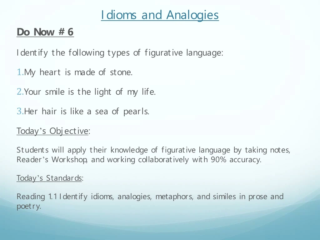 idioms and analogies