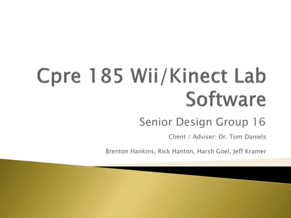 Cpre 185 Wii/Kinect Lab Software