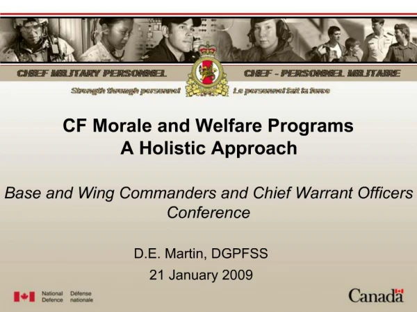 CF Morale and Welfare Programs A Holistic Approach