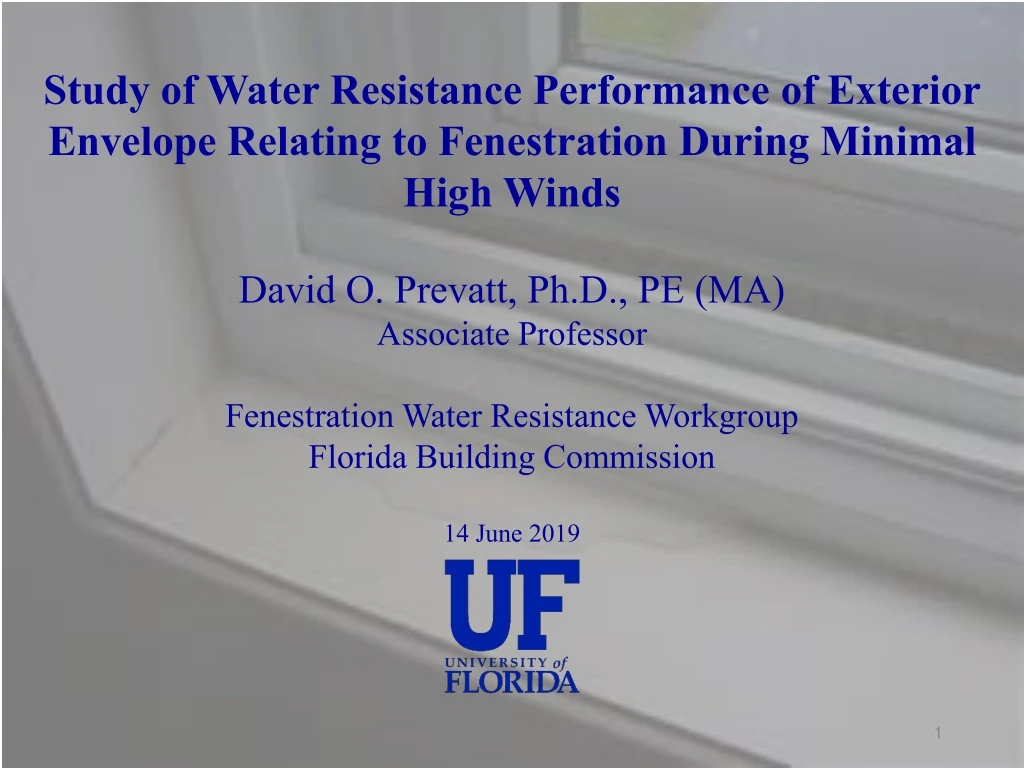 study of water resistance performance of exterior