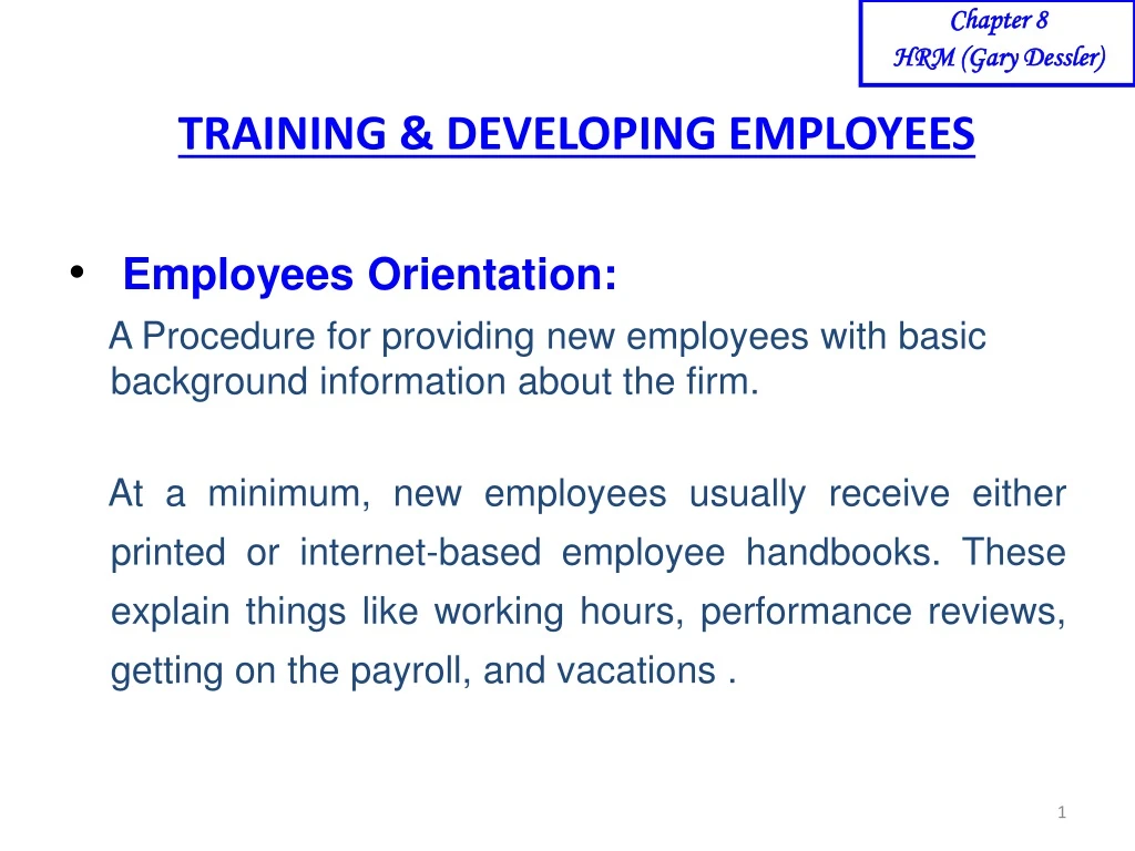 training developing employees