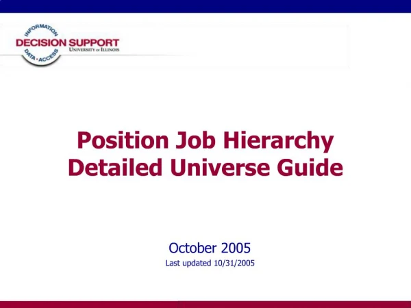 Position Job Hierarchy Detailed Universe Guide