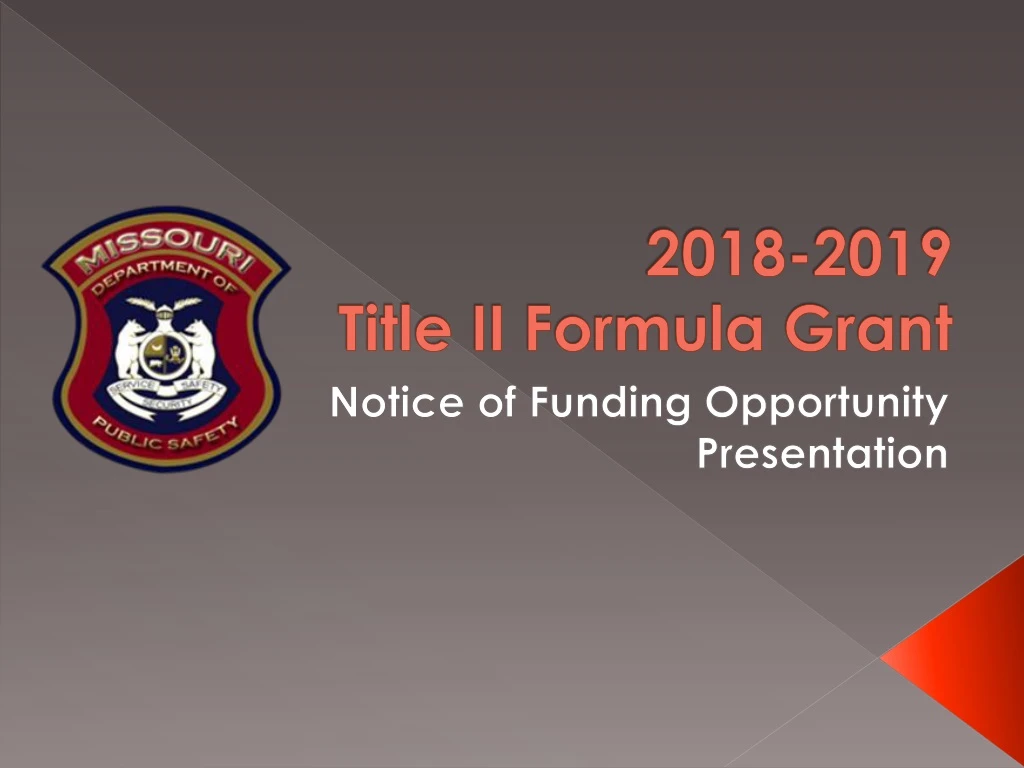 2018 2019 title ii formula grant