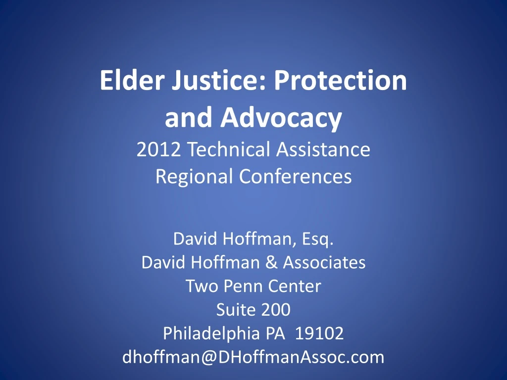 elder justice protection and advocacy 2012