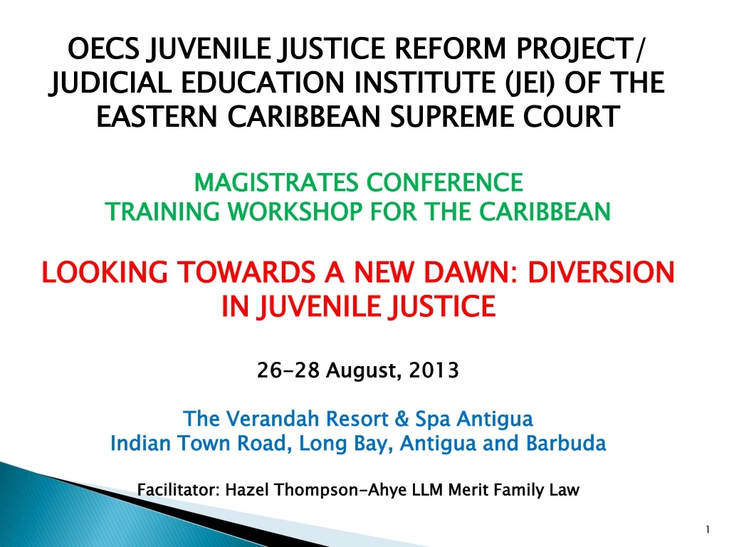 oecs juvenile justice reform project judicial