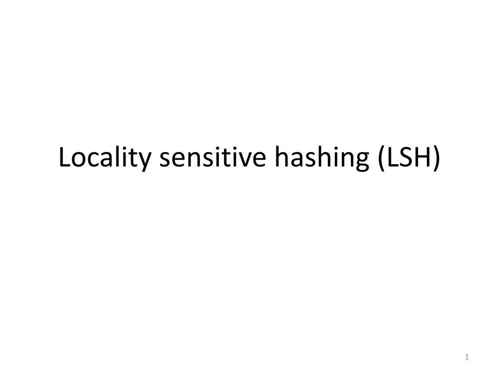 locality sensitive hashing lsh
