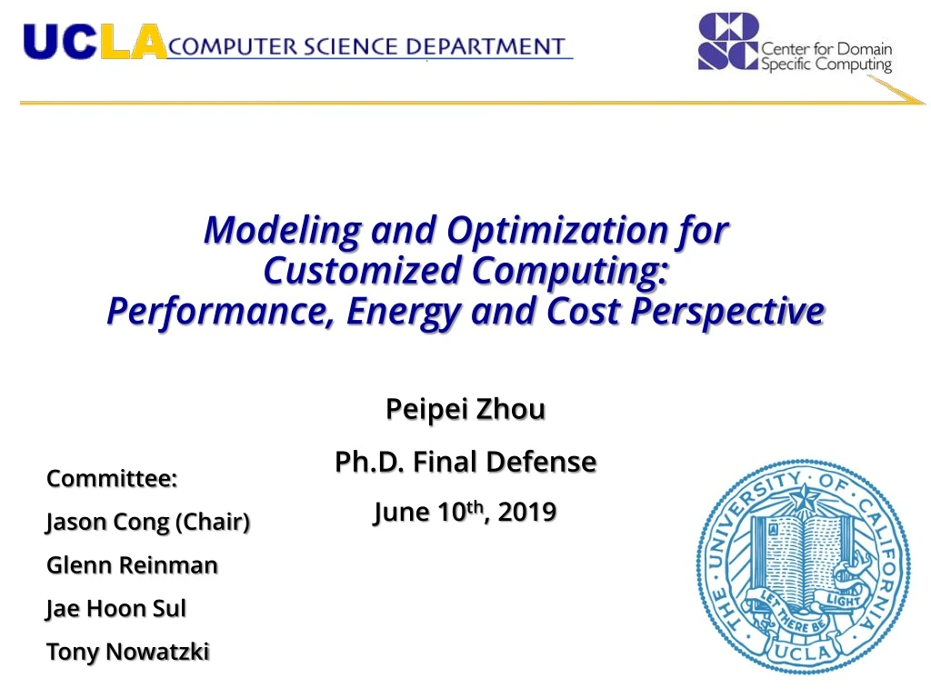 modeling and optimization for customized computing performance energy and cost perspective