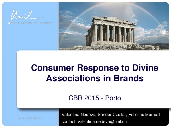 Consumer Response to Divine Associations in Brands CBR 2015 - Porto