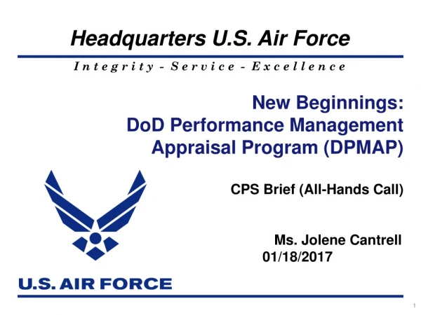 New Beginnings: DoD Performance Management Appraisal Program (DPMAP)