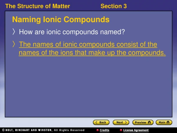 Naming Ionic Compounds