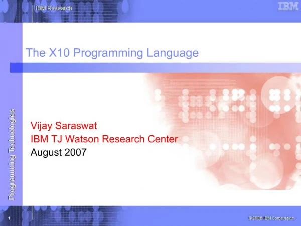 The X10 Programming Language