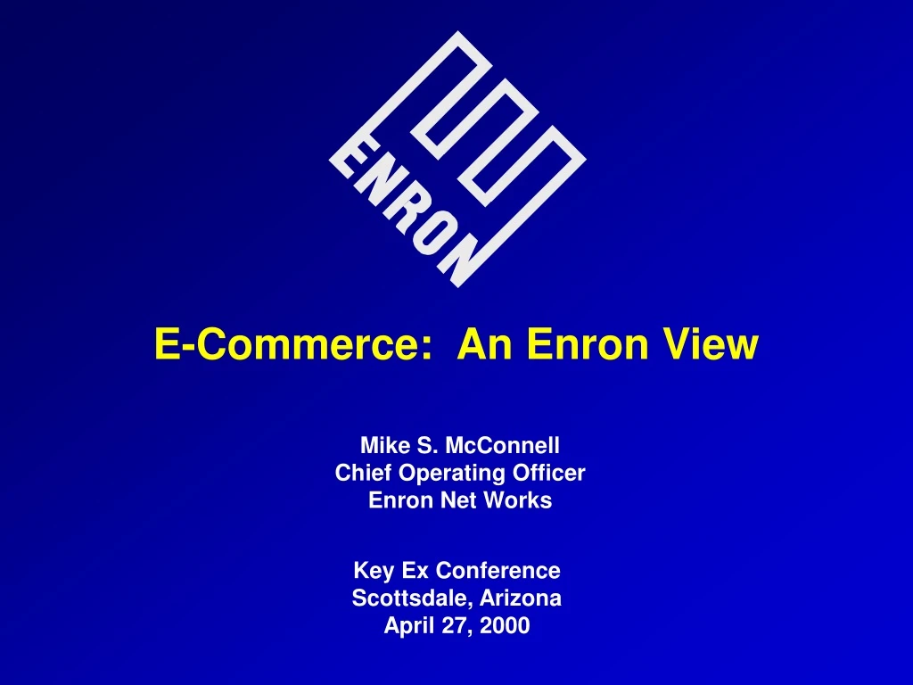 e commerce an enron view