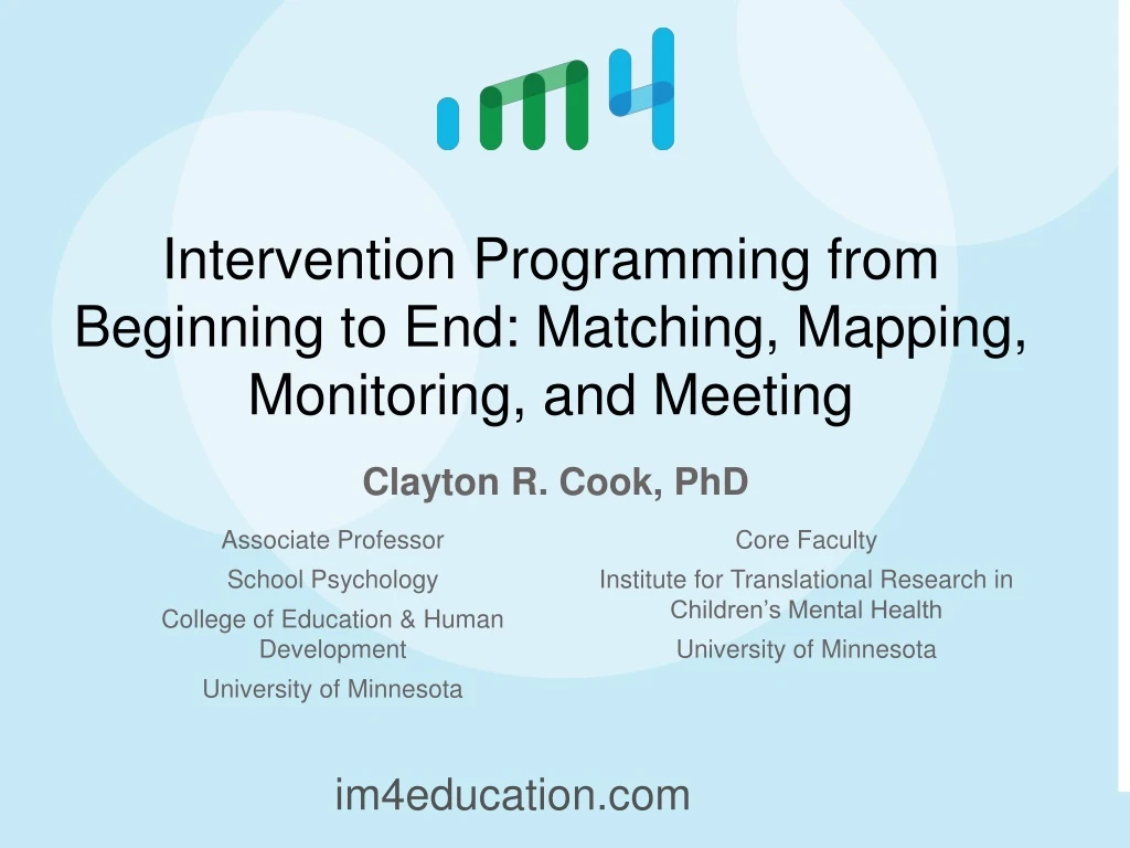 intervention programming from beginning to end matching mapping monitoring and meeting