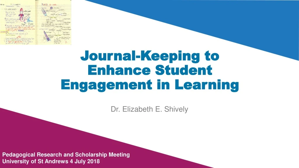 journal keeping to enhance student engagement in learning