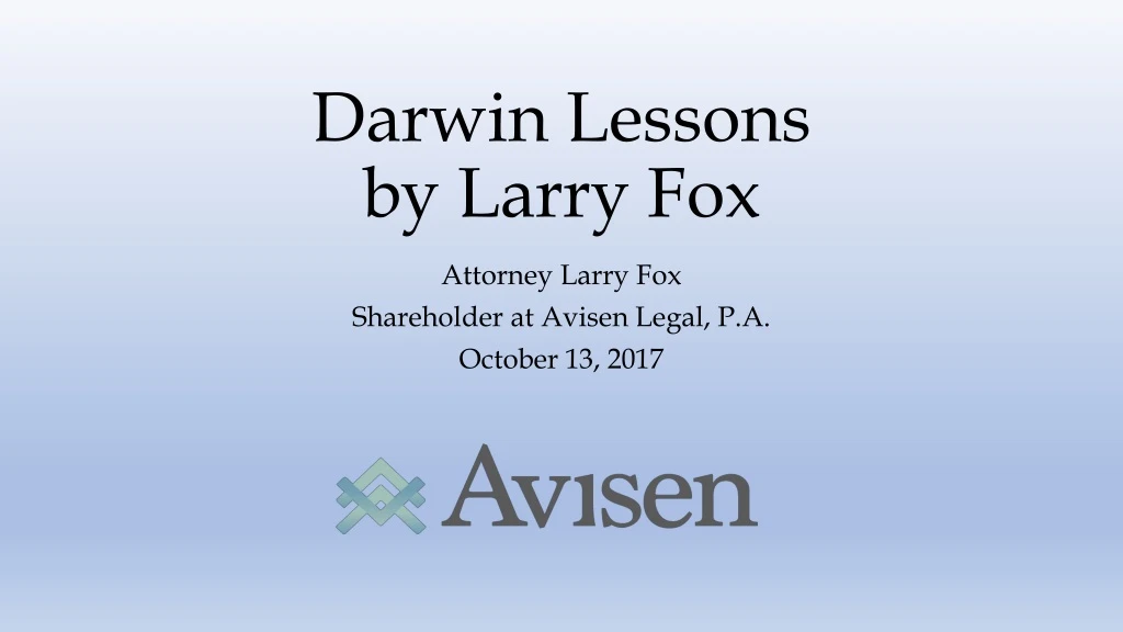 darwin lessons by larry fox