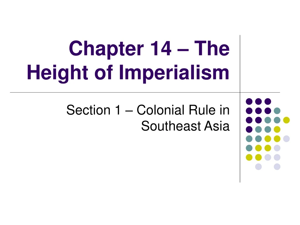 chapter 14 the height of imperialism