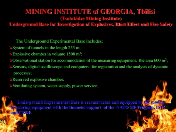 MINING INSTITUTE of GEORGIA, Tbilisi (Tsulukidze Mining Institute)