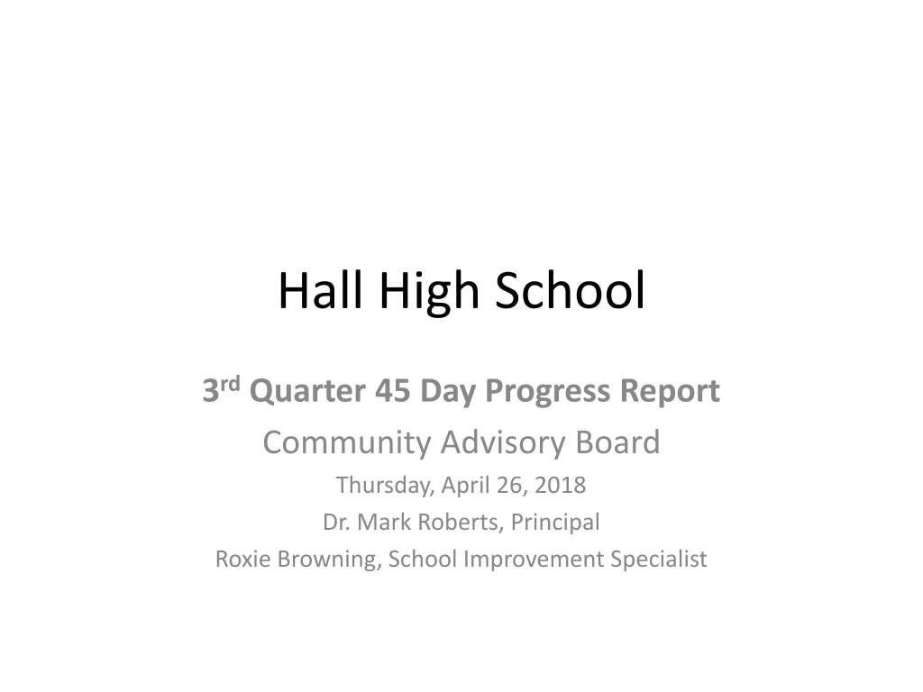 hall high school