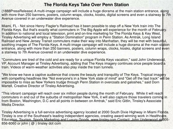 The Florida Keys Take Over Penn Station