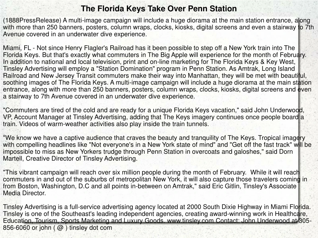 the florida keys take over penn station