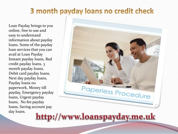 3 month payday loans no credit check