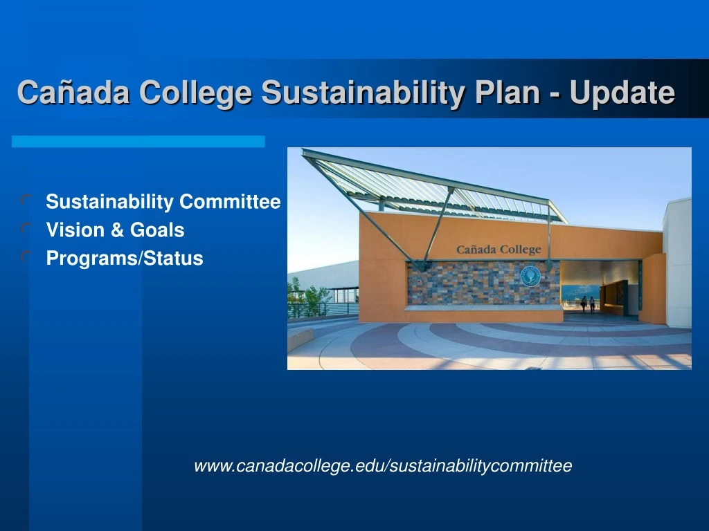 ca ada college sustainability plan update