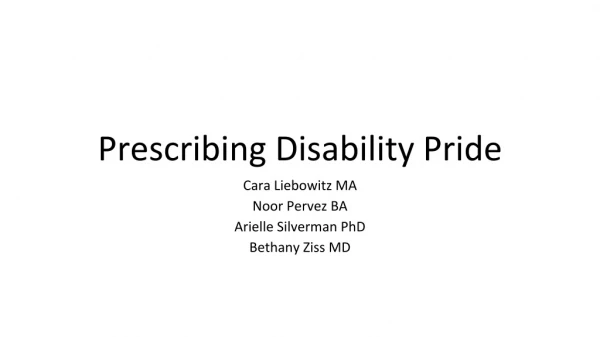 Prescribing Disability Pride