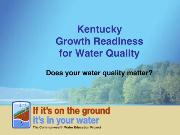 Kentucky Growth Readiness for Water Quality