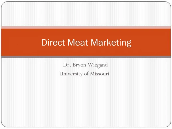 Direct Meat Marketing