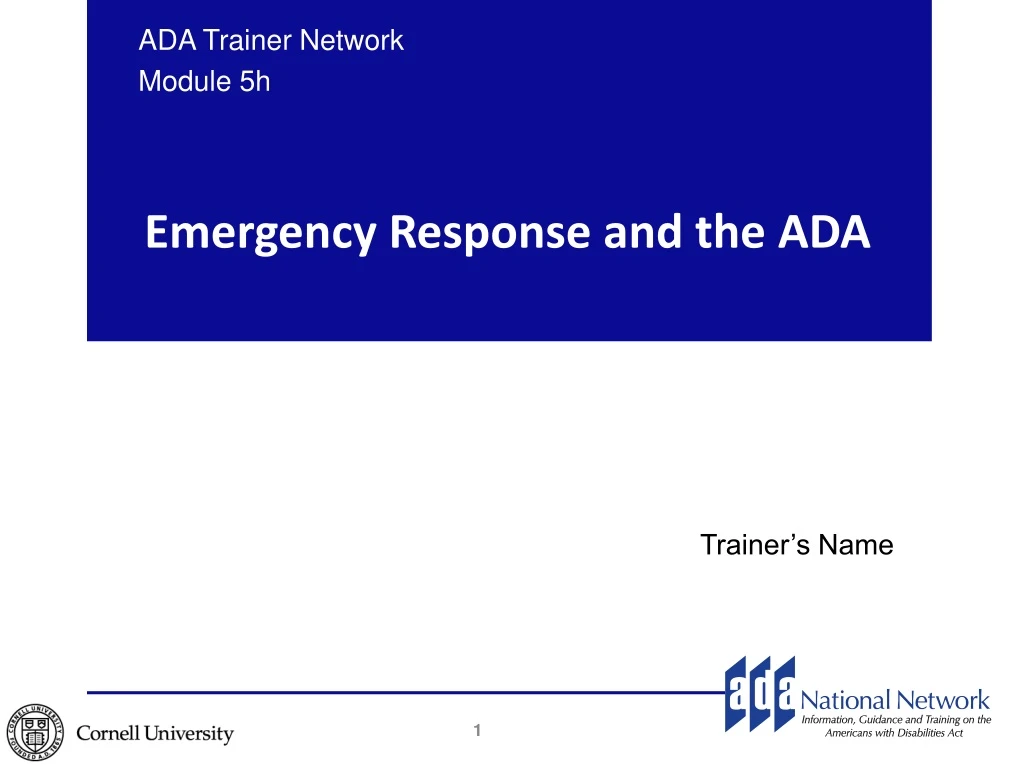 emergency response and the ada