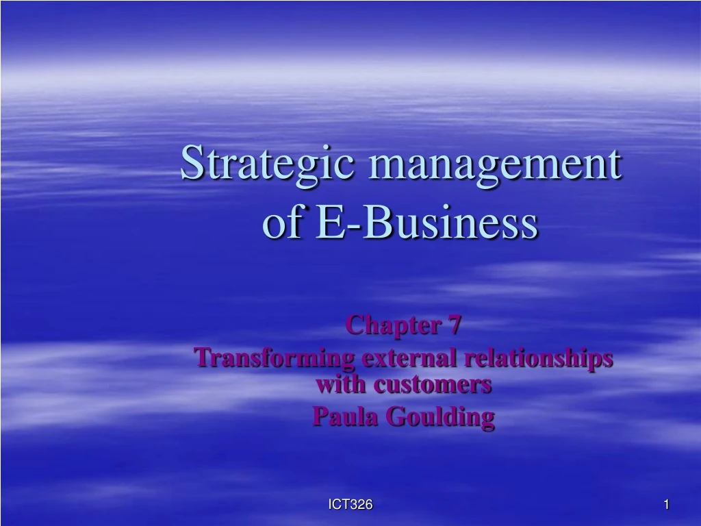 strategic management of e business