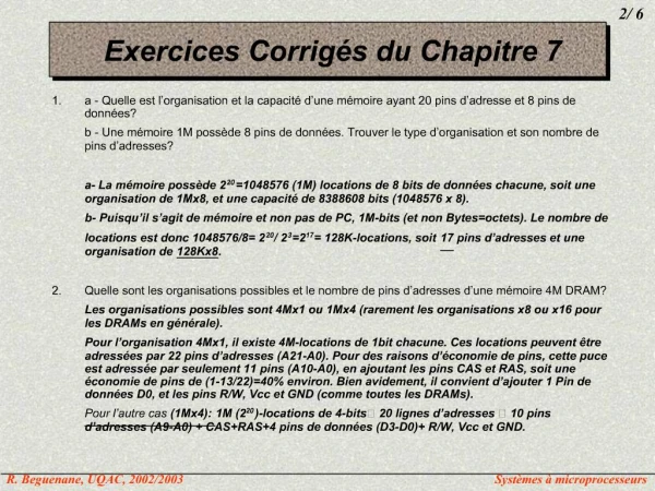 Exercices Corrig s du Chapitre 7