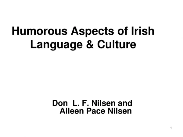 Humorous Aspects of Irish Language &amp; Culture