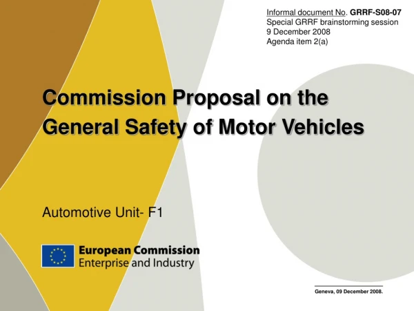Commission Proposal on the General Safety of Motor Vehicles