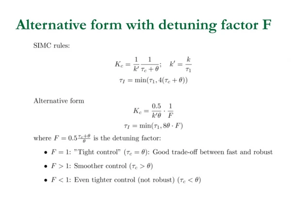 Alternative form with detuning factor F