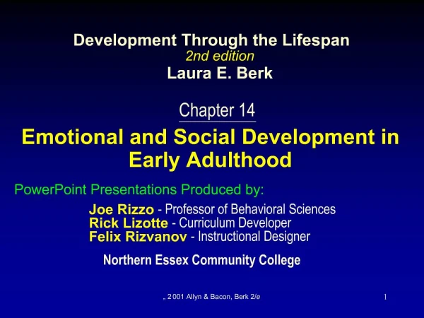 Development Through the Lifespan 2nd edition Laura E. Berk