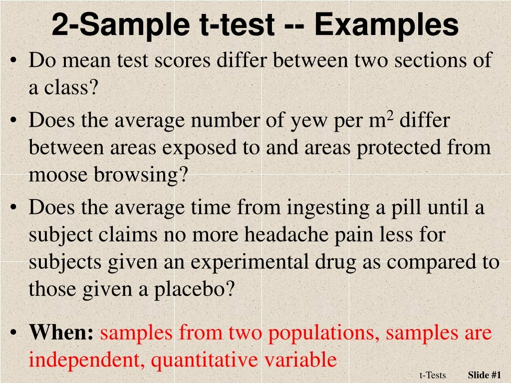 2 sample t test examples